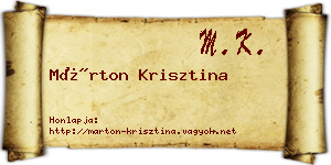 Márton Krisztina névjegykártya